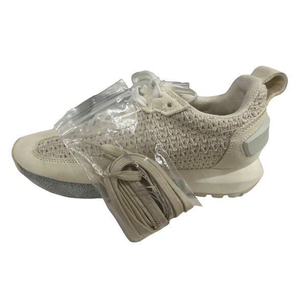 Vintage Havana Women's Woven Knit Lace-Up Sneakers Beige White Textured Sole 5.5 - Picture 8 of 11